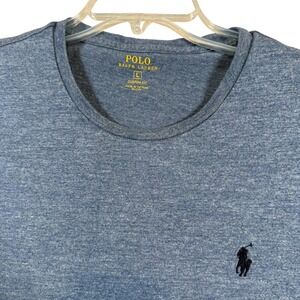 Polo Ralph Lauren Men Custom Fit Blue Heathered Short Sleeve T Shirt Size Large